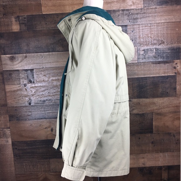 Jacket London Fog Tan & Green Removable Hood Jacket Coat - Picture 2 of 15
